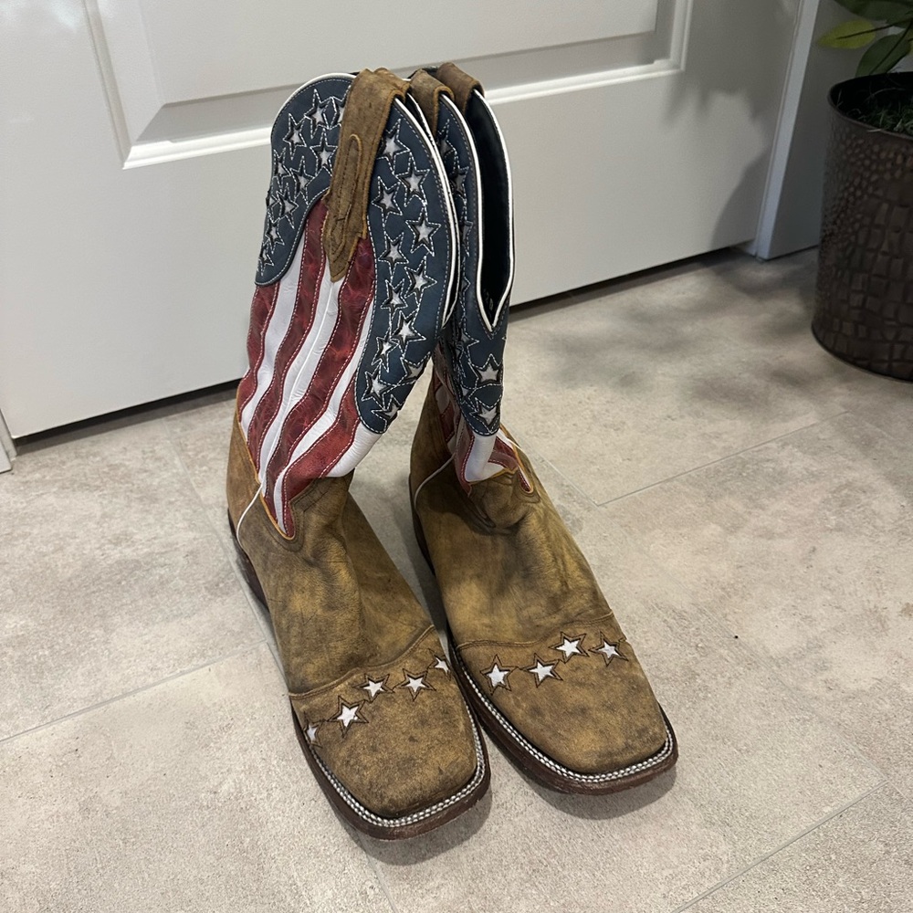 JB. Dillon American flag western boots size 12